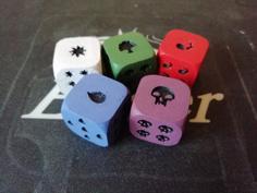 D6 Dices With Magic Mana Symbols 3D Printer Model