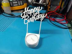 Happy Birthday Tea Candle Text (from @lokster And @h3nkGer!) 3D Printer Model