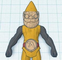 Gnome Action Figure With Aphex Twin Belt 3D Printer Model