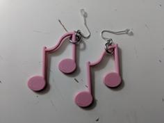 Beamed Eighth Note Earrings 3D Printer Model