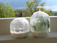 Flexible Mini Greenhouse-Dome With Pot (clickable) 3D Printer Model