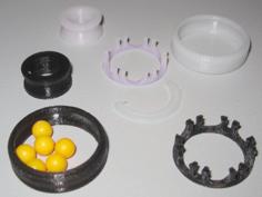 Simplified Caged Ball Bearing 3D Printer Model