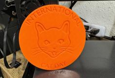 International Cat Day Coaster 3D Printer Model