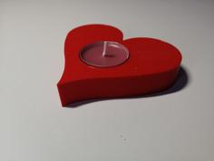 Heart Candlestick 3D Printer Model