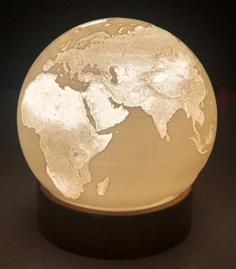 Earth Lithophane Lamp 3D Printer Model