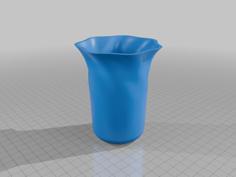 Floral Swirls Water Glass With Parametric Logo 3D Printer Model