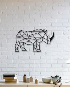 Rhino Wall Sculpture 2D 3D Printer Model