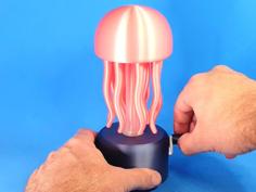 Jellyfish Swimming – Mechanical Interactive Art 3D Printer Model