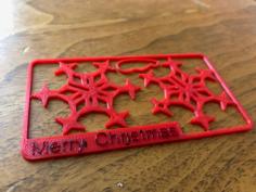 Snowflake Kit Card With Hole And Hook 3D Printer Model