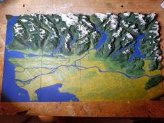 Vancouver – British Columbia – 3D Map – Topographic 3D Printer Model