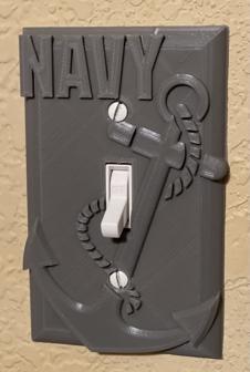 Navy Lightswitch Cover Plate 3D Printer Model