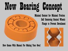 New 608 Bearing Concept: Conical Geometry Bearings 3D Printer Model