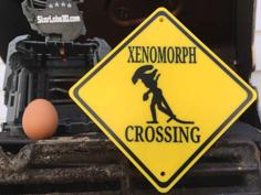 Xenomorph Crossing Sign 3D Printer Model