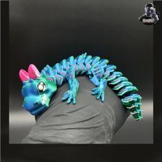 Grumpy Baby Dragon – Multicolor – Articulated – Print In Place 3D Printer Model