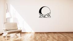 Moon Behind The Clouds Wall Or Table Decoration 3D Printer Model