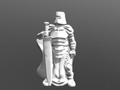 Knight W/Greatsword (28mm/32mm Scale) 3D Printer Model