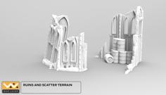 WarLayer Zone One Damaged Ruins 3D Printer Model