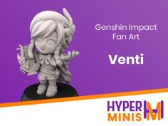 Chibi Venti | KICKSTARTER LAUNCH FREEBIE | Genshin Impact 3D Printer Model