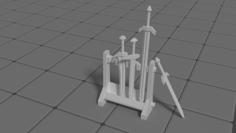 Sword Stand DnD Ready 3D Printer Model