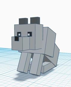 Minecraft Dog Sitting 3D Printer Model