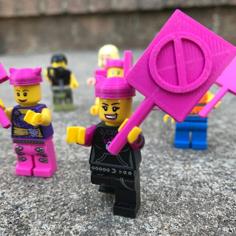 Minifig Women’s March Signs 3D Printer Model