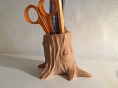 Low Poly Tree Stump Pen Holder 3D Printer Model