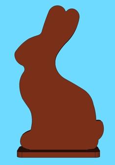 Chocolate Easter Bunny Stand Up 3D Printer Model