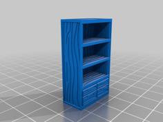 OpenDungeonTiles: Dungeon Dressing: Bookshelf W Drawers 3D Printer Model