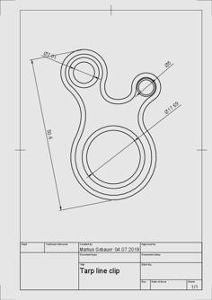 Tarp Line Clip 3D Printer Model