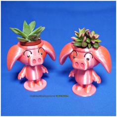 Cute Animal – Rose Pig Potted 3D Printer Model