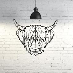 Bison Wall Sculpture 2D 3D Printer Model