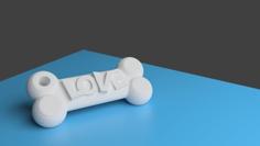 Dog Bone Keychain 3D Printer Model