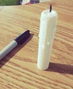 Fake Taper Candle With Drippy Wax 3D Printer Model