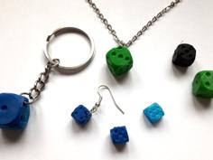 Earring With A Dice – Würfelohrring 3D Printer Model