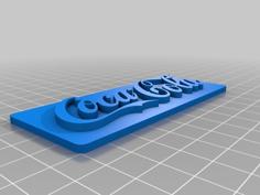 Coca Cola Logo With Backround And Solidworks 2014 Source 3D Printer Model