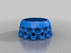 Bowl Of 13 Skullfaces For Halloween 3D Printer Model