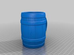 Can Wood Barrel With Handle 3D Printer Model