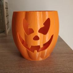 PUMKIN CANDLE HOLDER WITH FACE 3D Printer Model