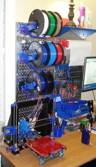 Pegboard Mounted Filament Spool Holder 3D Printer Model