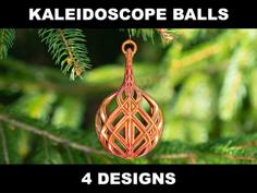 Kaleidoscope Christmas Balls With Stems 3D Printer Model