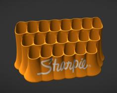 21 Sharpie Holder (With Or Without Logo) 3D Printer Model