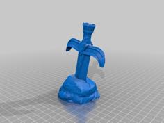 Sword In The Stone D20 Holder 3D Printer Model