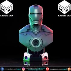 IRON MAN Bust 3D Printer Model