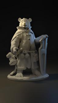 Bear Cleric – Tabletop Miniature 3D Printer Model