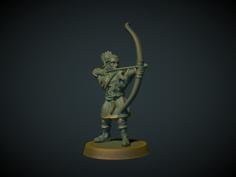 Elf Archer 28mm (no Supports Needed) 3D Printer Model