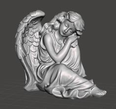 Sitting Angel Statue (updated For No Supports) 3D Printer Model