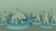 Orc Horde Set, 9 Miniatures, Dungeons And Dragons 3D Printer Model