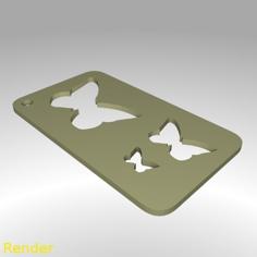 Butterfly Shape Drawing Stencil 3D Printer Model