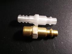 Single-part Pneumatic Connector To 1/4 Inch Barb Adapter 3D Printer Model