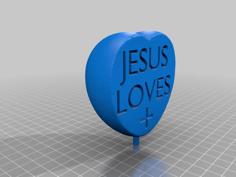 Jesus Loves 3D Printer Model